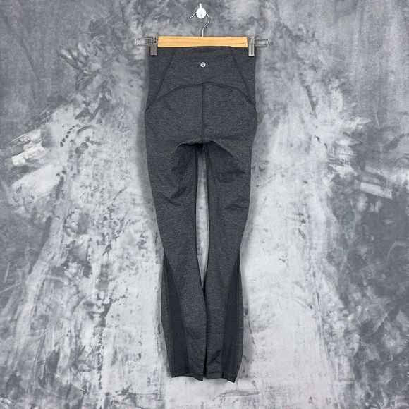 Lululemon Train Times 7/8 Pant 25” Heathered Black Women’s Size 2 W5AOPS - Picture 2 of 9